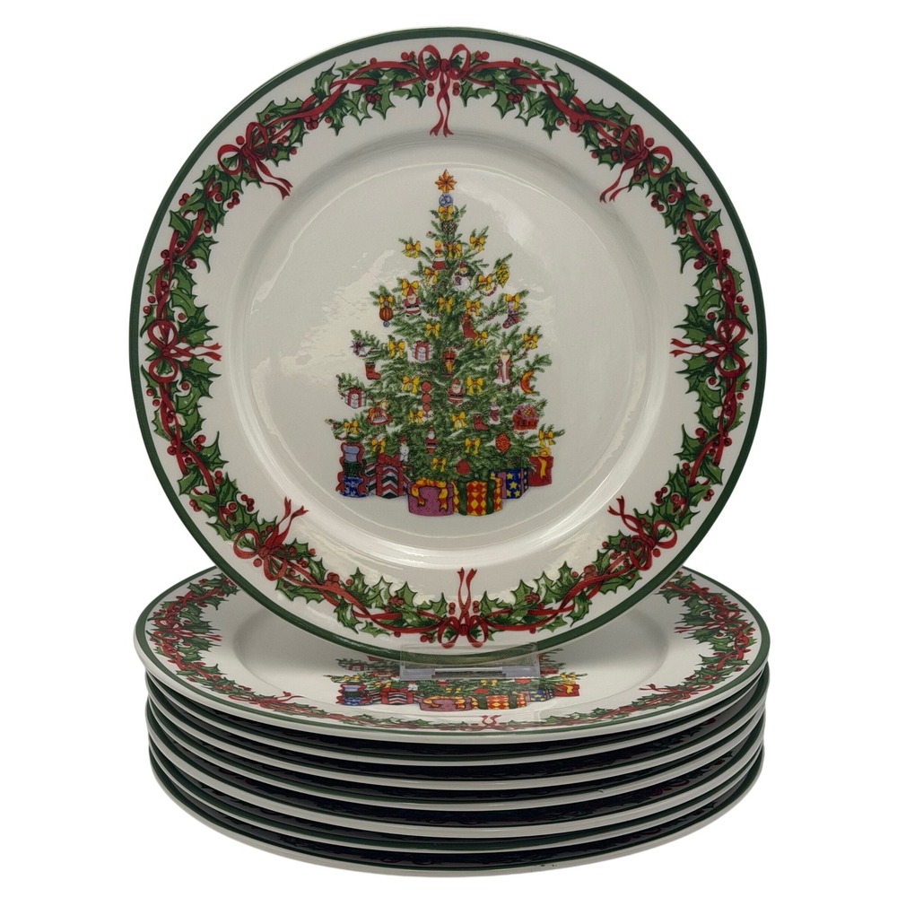 Christopher Radko Traditions Holiday Celebrations Christmas Tree Dinner Plates-8
